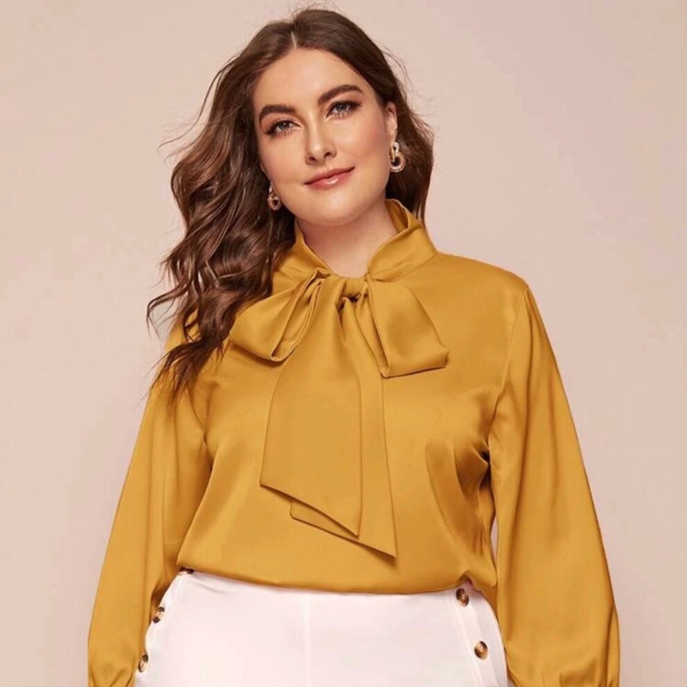 Mustard Tie Blouse